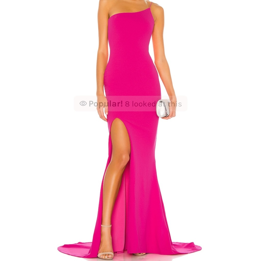 Nookie × REVOLVE Jasmine One Shoulder Gown in Neon Pink in neon pink